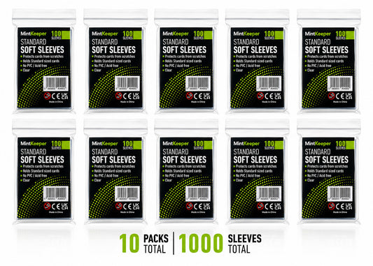 1000x MintKeeper Clear Standard Size Penny Sleeves 2.5" x 3.5"( 10 x Packs) TCG