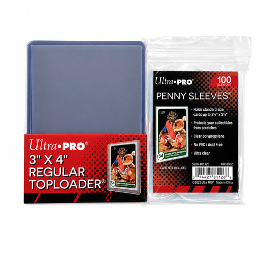 Ultra Pro Toploaders & Sleeve Bundle Clear 25x Top Loaders, 100x Penny Sleeves