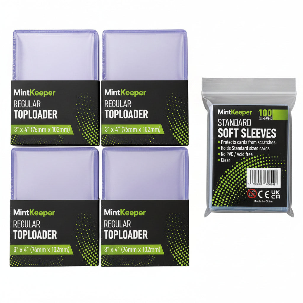 Mintkeeper 100 3x4 Clear Toploaders + 100 Penny Sleeves Trading Card Protectors