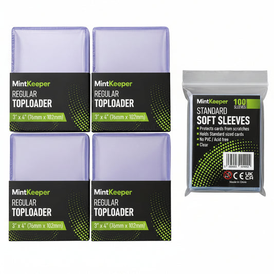 Mintkeeper 100 3x4 Clear Toploaders + 100 Penny Sleeves Trading Card Protectors