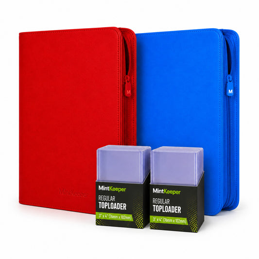 MintKeeper 252 Top loader Binder 9 Pocket Zip Trading CardAlbum + 50 Toploaders