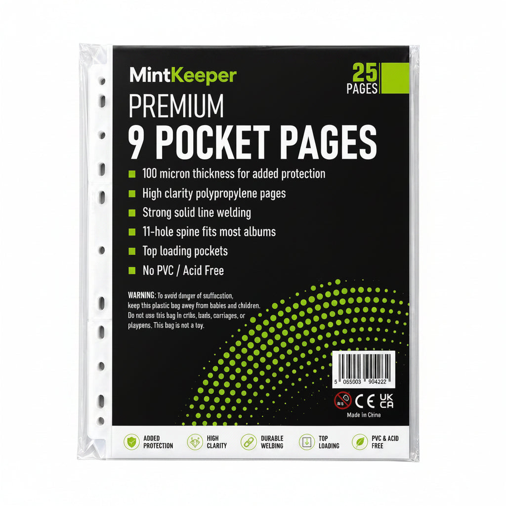25 Pack MintKeeper Clear 9-Pocket Pages Trading Card Sleeves Fits Pokemon MTG