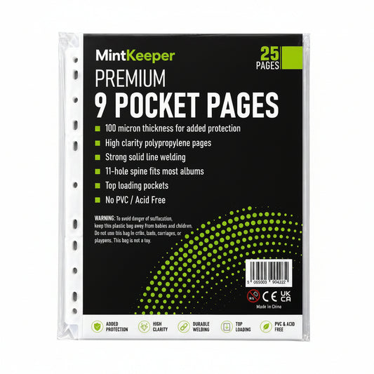25 Pack MintKeeper Clear 9-Pocket Pages Trading Card Sleeves Fits Pokemon MTG