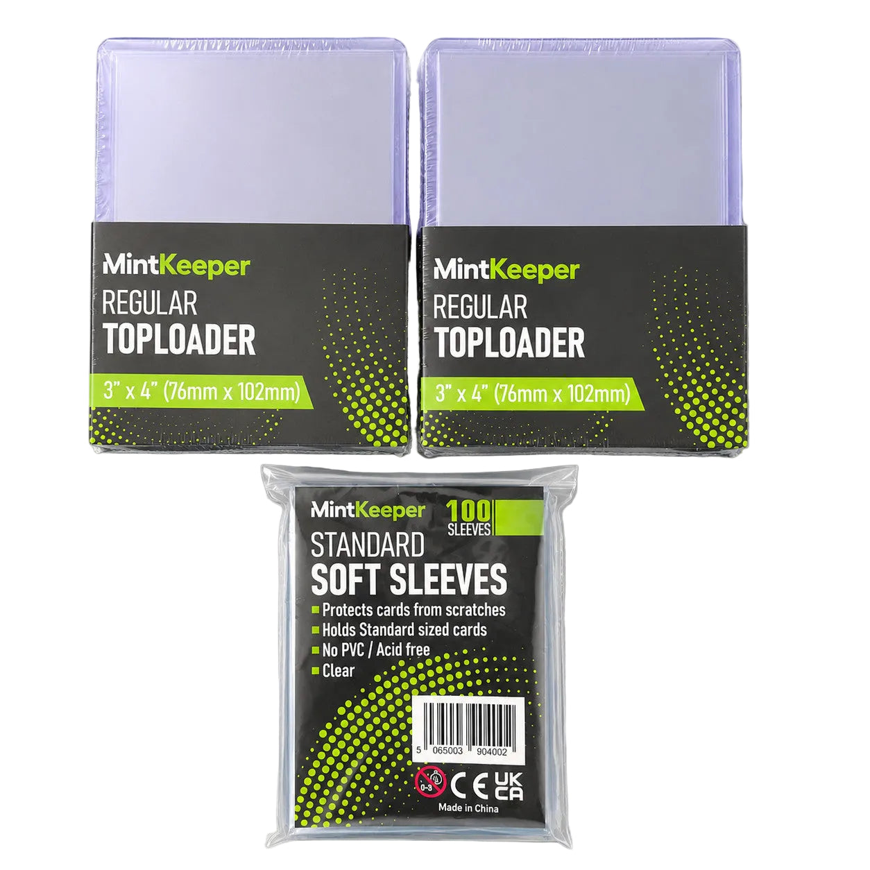 Mintkeeper 50 3x4 Clear Toploaders + 100 Penny Sleeves Trading Card Protectors