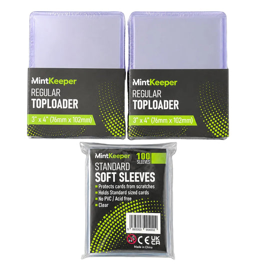 Mintkeeper 50 3x4 Clear Toploaders + 100 Penny Sleeves Trading Card Protectors