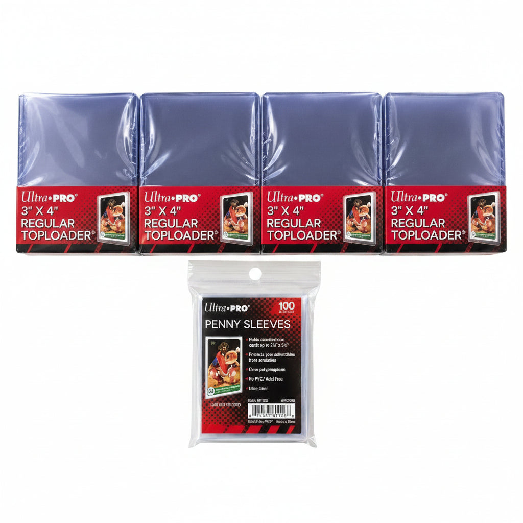 Ultra Pro 3x4 Inch 100 Toploaders + 100 Penny Clear Sleeves TCG Pokemon Bundle