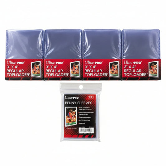 Ultra Pro 3x4 Inch 100 Toploaders + 100 Penny Clear Sleeves TCG Pokemon Bundle