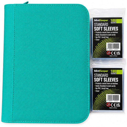 4-Pocket Zip Binder 160 Card Album + 200 Penny Sleeves Trading Card Pokemon TCG